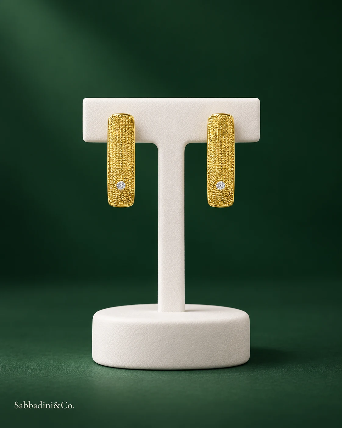Brinco Palito Pedra Gloss Banhado a Ouro 18K — vista 1