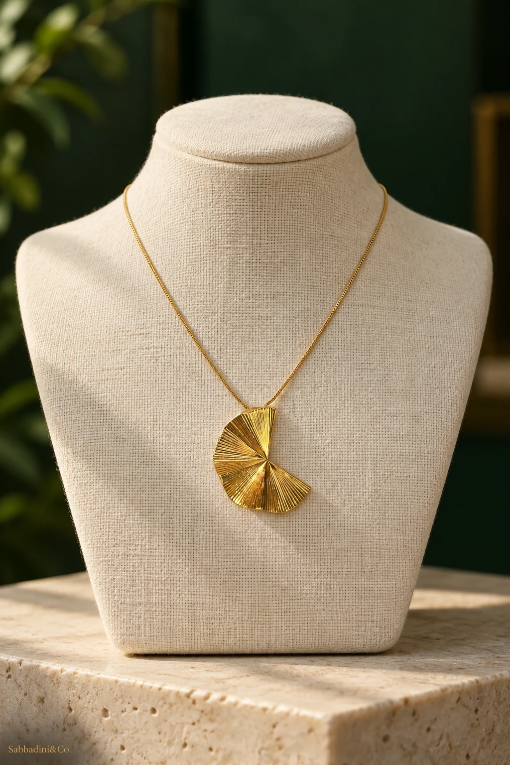 Colar Leque Banhado a Ouro 18K — mostruário