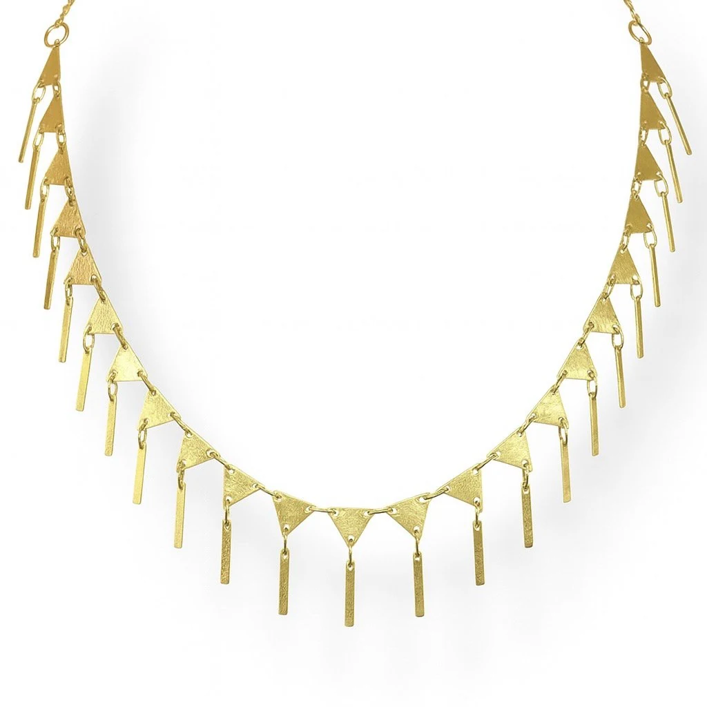 Colar Triângulo Palito Banhado A Ouro 18K, imagem 1