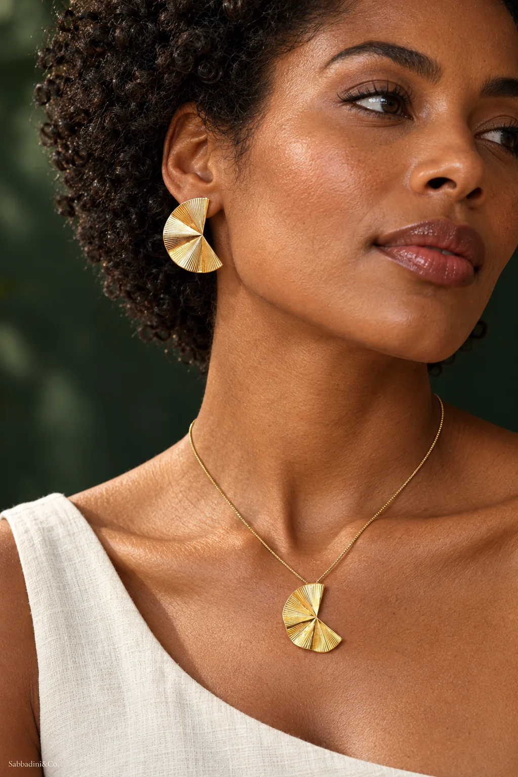 Conjunto Leque Banhado a Ouro 18K — vista 2