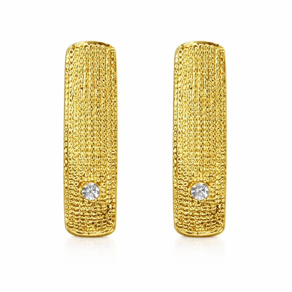 Brinco Palito Pedra Gloss Banhado a Ouro 18K, imagem 1