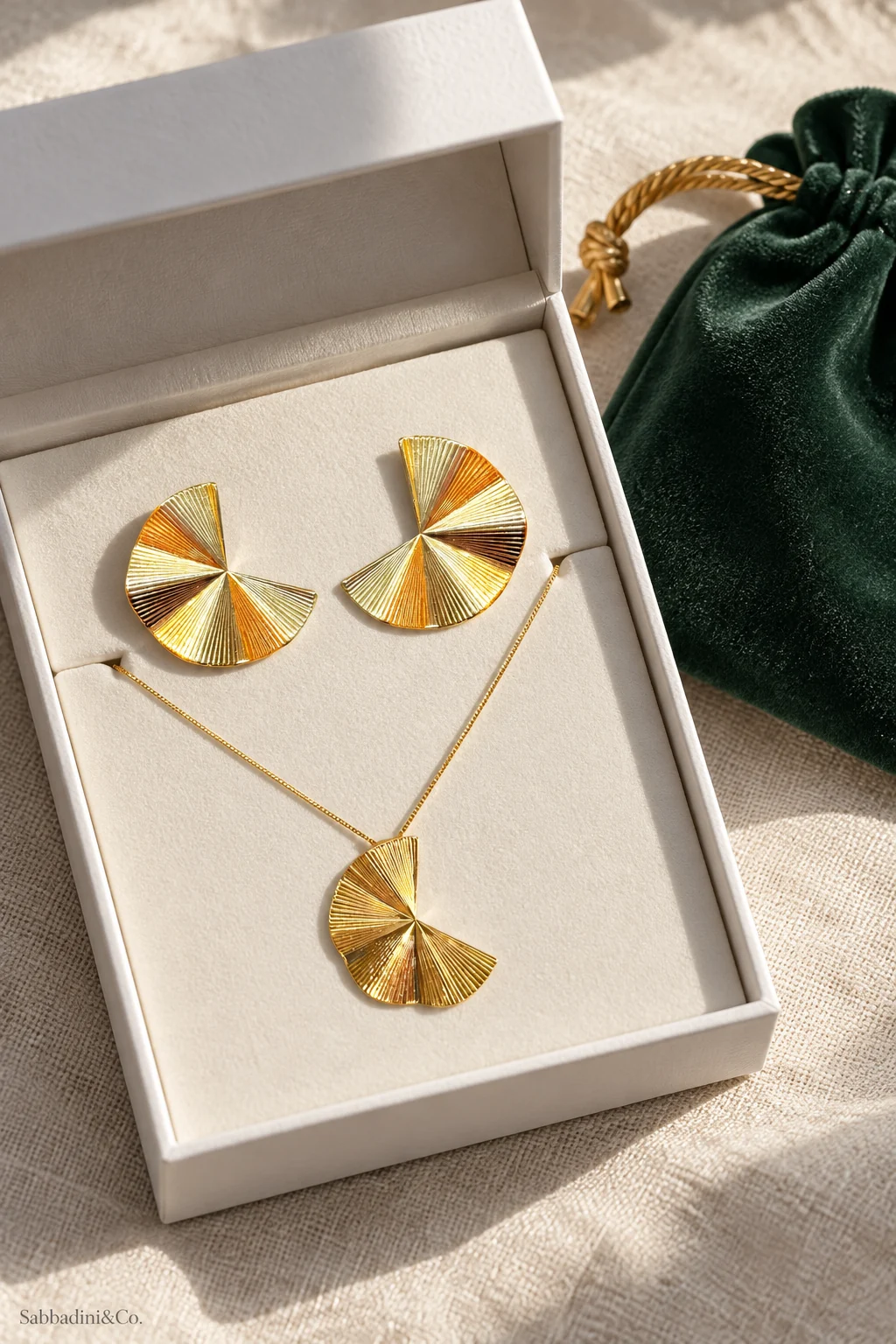 Conjunto Leque Banhado a Ouro 18K — vista 5