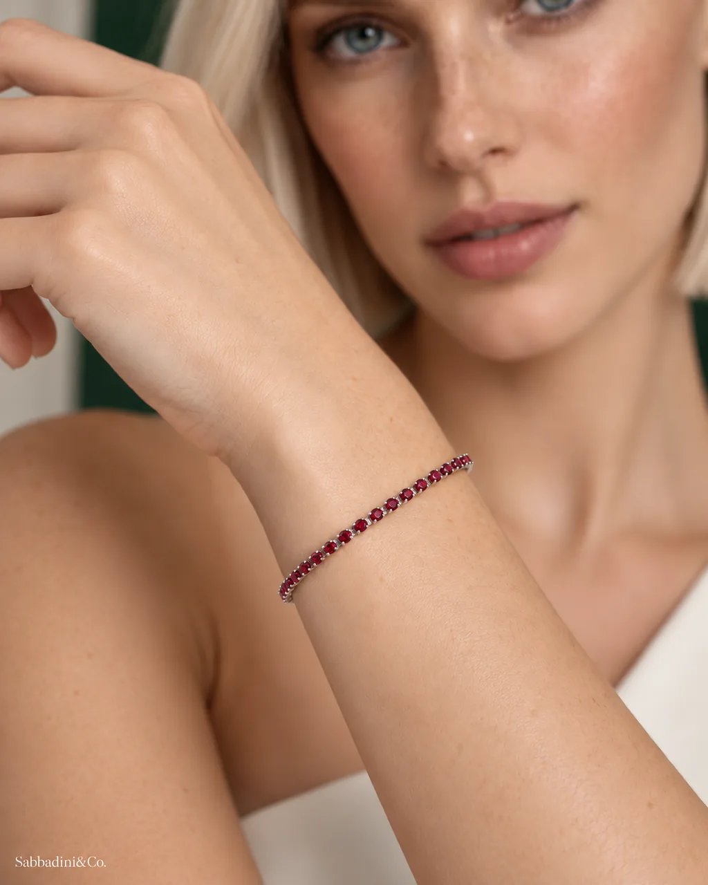Pulseira Riviera Vermelha Banhada a Prata 925 — vista 2